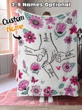 1pc Custom Blanket For , Personalized Names Blanket, Personalized Text Anniversary Blanket, Customized Throws, Dining Room, Tea Room, Unique Gift 's Day